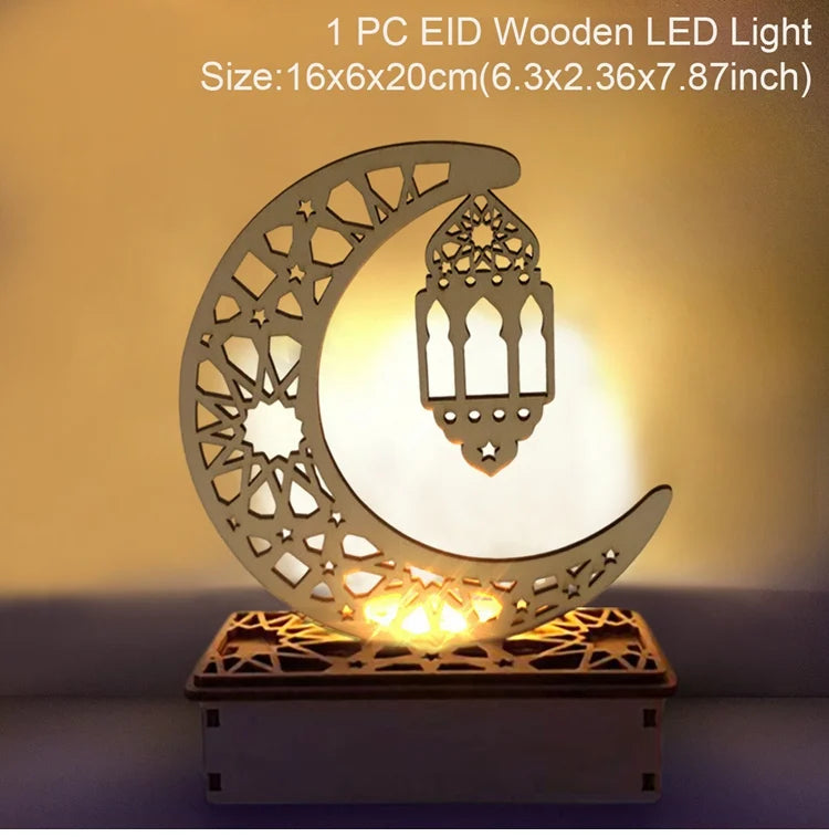 2025 EID Mubarak Wooden Pendant Ramadan Decoration For Home Islamic Muslim Party Decor EID Gifts Abaya AL Adha Kareem Gifts