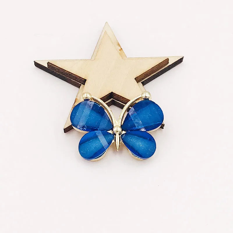 10PCS/Lot 2.2*2.8CM Resin Alloy Flatback Butterfly Button For DIY Clothing Applique Metal Wedding Embellishment Jewelry Craft