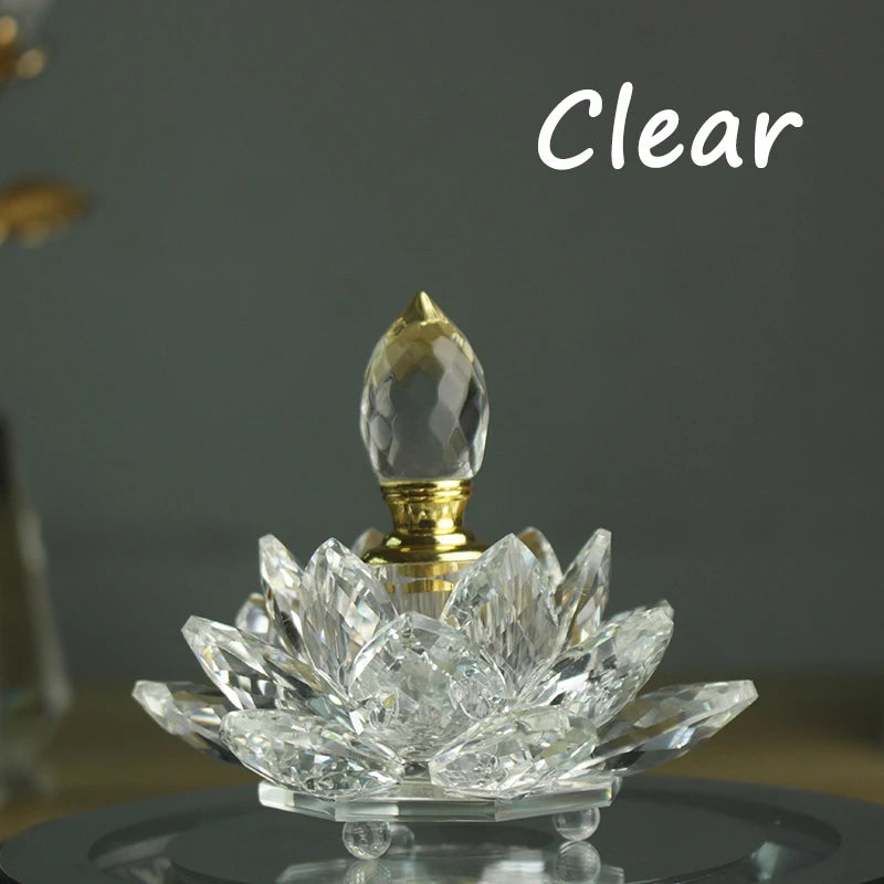 3ML Refillable Crystal Glass Lotus Flower Perfume Bottle Arttar Oil Scent Empty Glass Bottle Fragrance Container Gift Home Decor