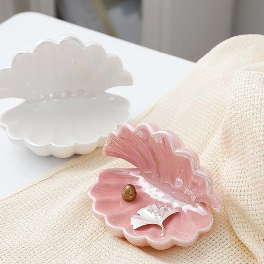 Ceramic Shell Jewelry Plate Earring Jewelry Storage Plate Display Plate Dressing Table Home Creative Handicraft Small Ornaments