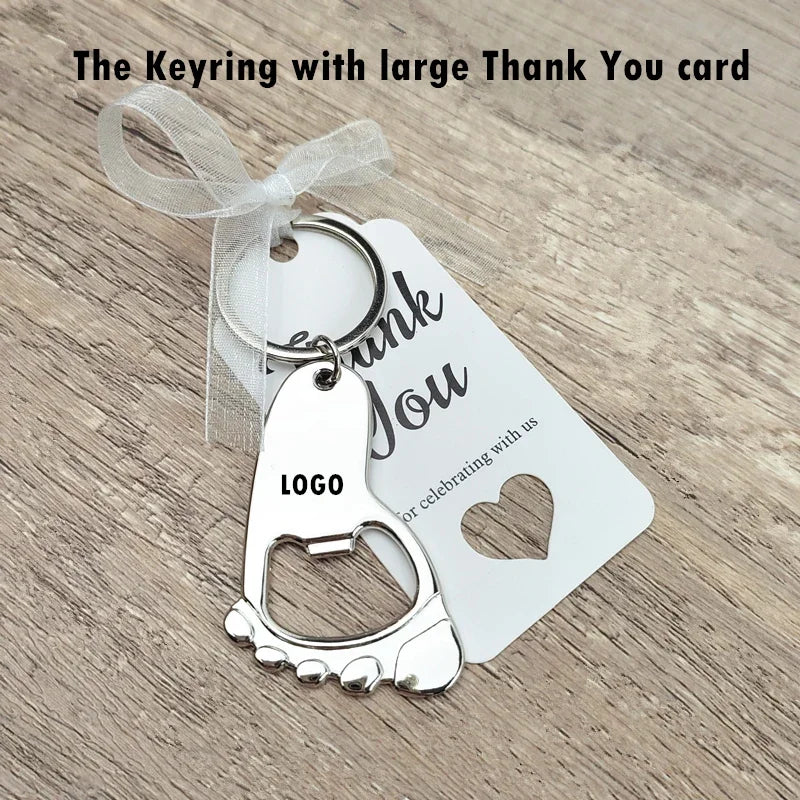 Personalized Baby Foot Favor – Custom Bottle Opener Keychain