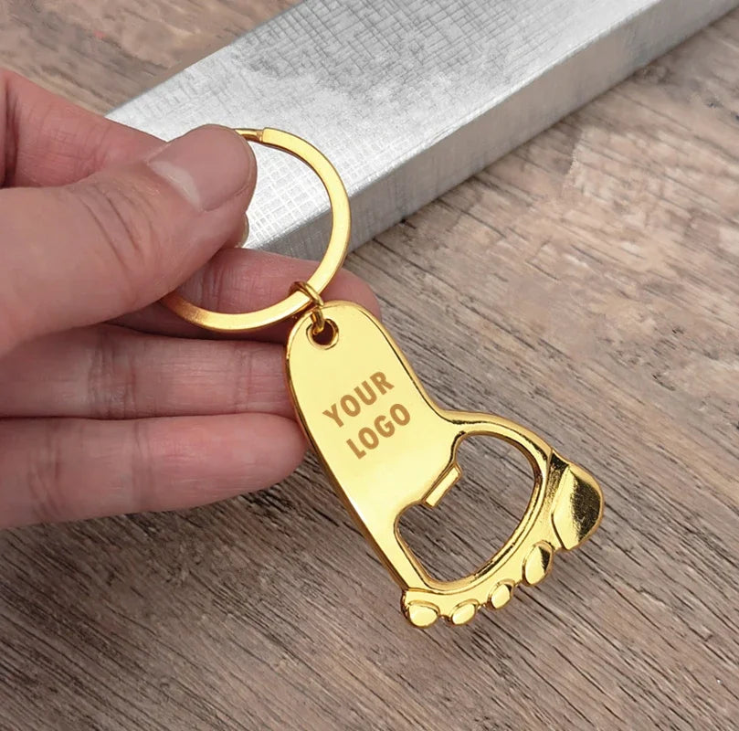 Personalized Baby Foot Favor – Custom Bottle Opener Keychain