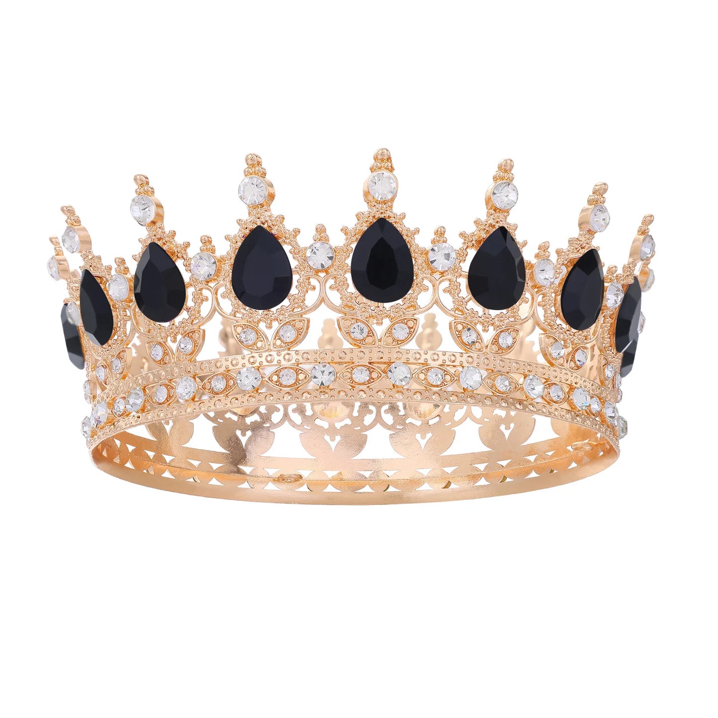 Fashion Crystal Rhinestone Round Tiaras And Crowns For Bride Women Queen Princess Diadems Girls Wedding Hair Accessories
