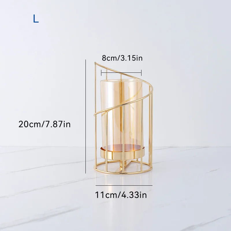 Elegant Gold Metal Candle Holders