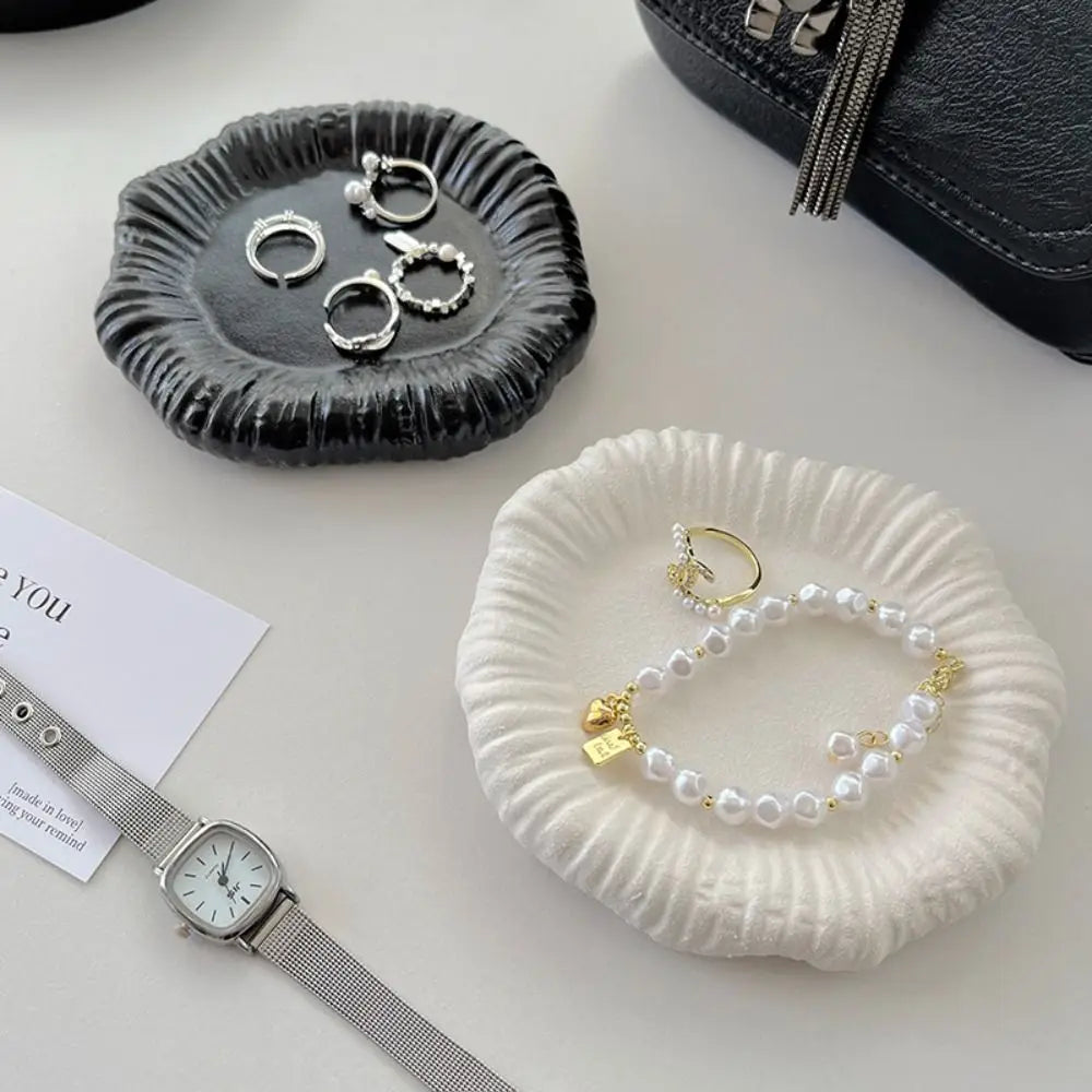 Home Decoration Ceramic Jewelry Storage Tray Irregular Portable Jewelry Display Rack Artistic Creative Storage Plate Home
