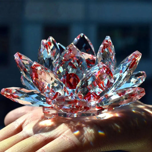 6cm Quartz Crystal Lotus Flower Crafts Glass Paperweight Fengshui Ornaments Figurines Home Wedding Party Decor Gifts Souvenir