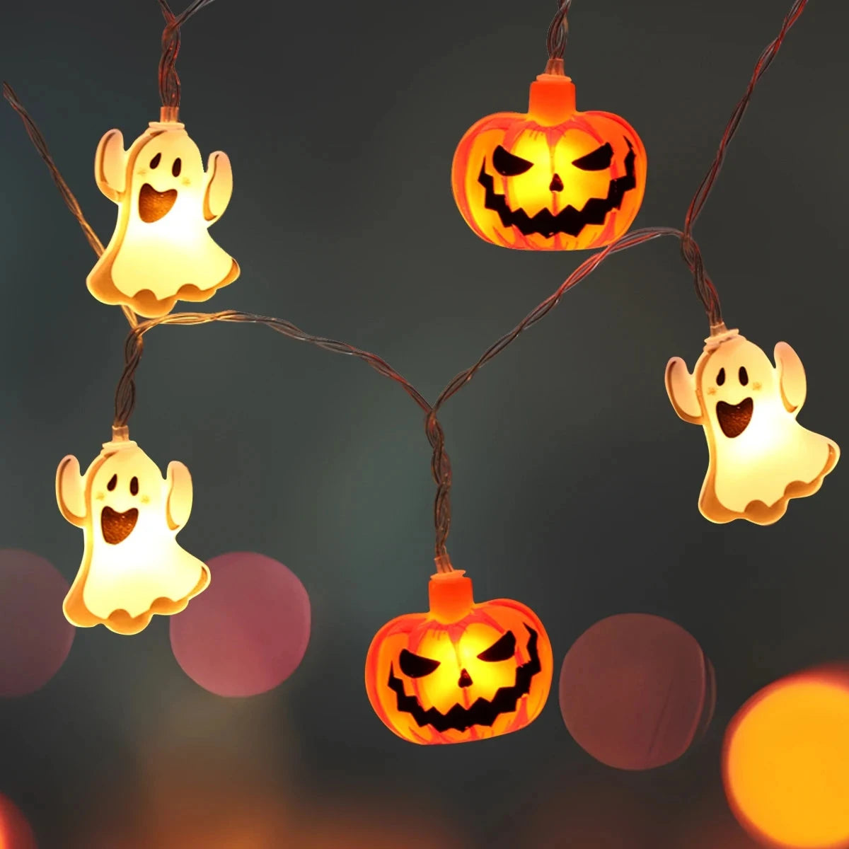 Halloween Pumpkin & Ghost LED String Lights