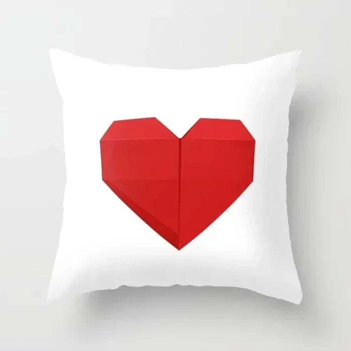 Cute Red Print Geometric Red Plaid Pink Lolita Pillow Cover Decorative Modern Nordic Throw Pillow Cover