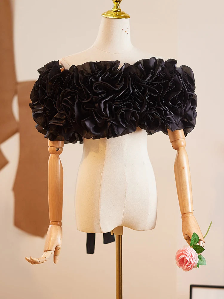 New wine ivory black wedding bridal prom dress Shawl Performance wrap DIY