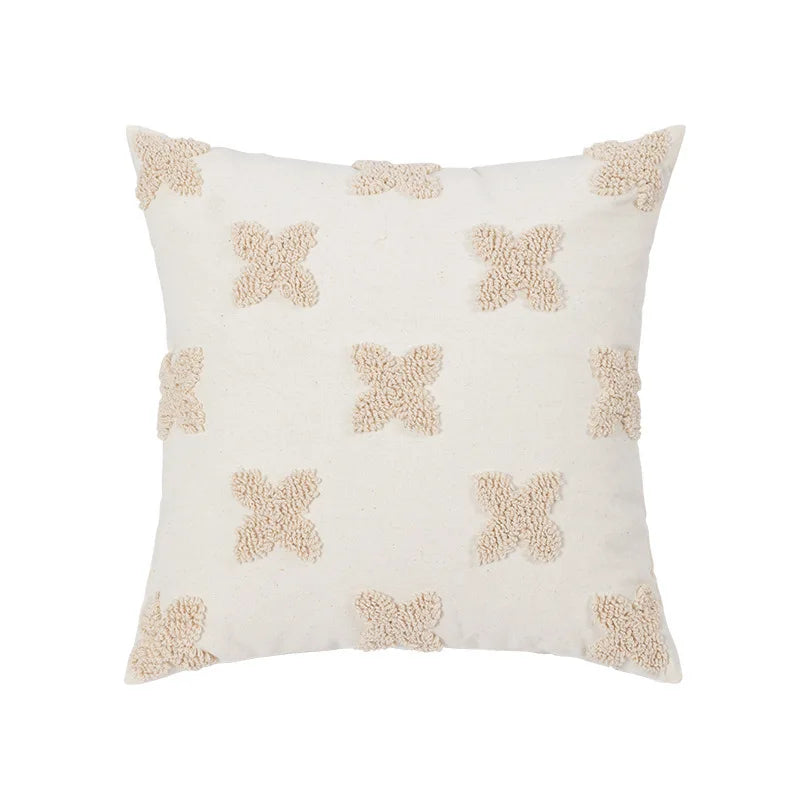 BUYNOW Hoop Flover Tufted Polka Dot Floret Embroidery Pillowcase Bohemian Living Room Sofa Cushion Cover HomeParty Bedroom Decor