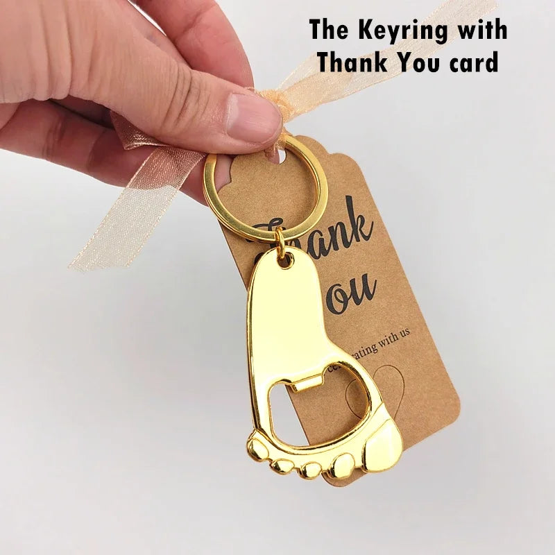 Personalized Baby Foot Favor – Custom Bottle Opener Keychain