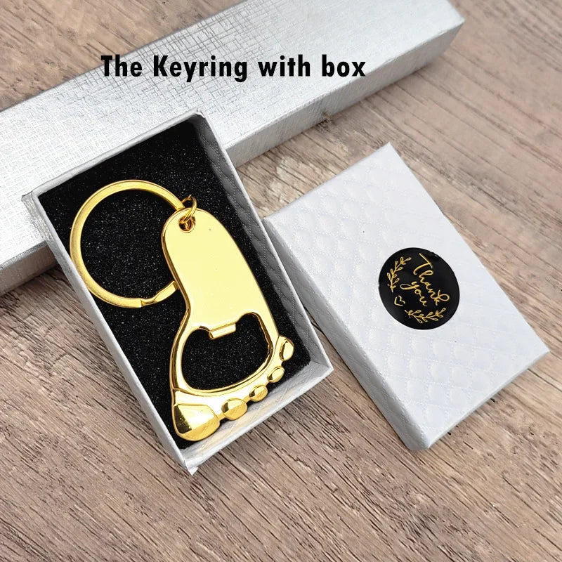 Personalized Baby Foot Favor – Custom Bottle Opener Keychain