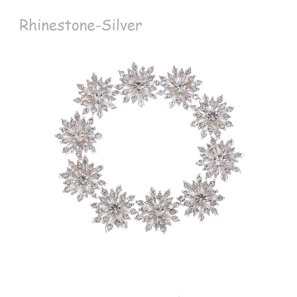 10PCS 16MM Clothing Decoration Hairpin Accessories Flatback Rhinestone Button Pearl Buckle Snowflake Buttons Apparel Sewing
