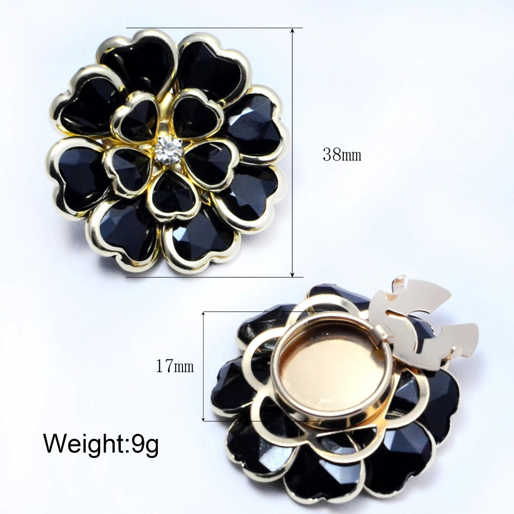 2pcs Korean Style Camellia Enamel Button Cover Cufflinks for woman Men Shirt  Alloy High-end Accessories