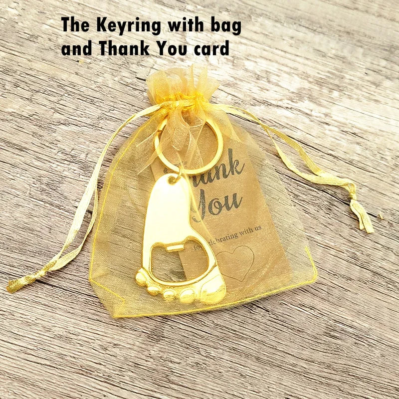 Personalized Baby Foot Favor – Custom Bottle Opener Keychain