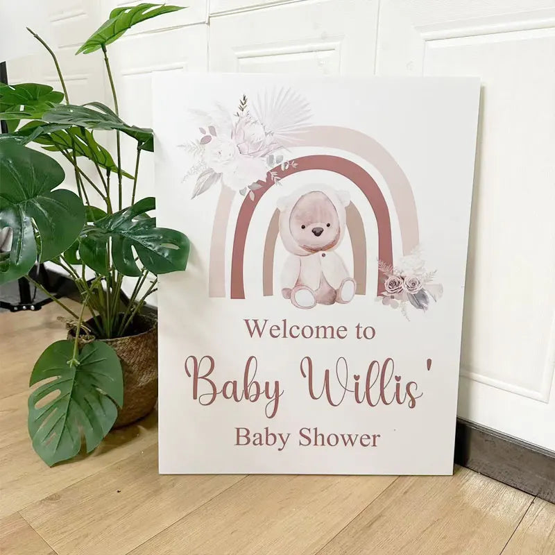 Custom Baby Shower Welcome Sign Board Mosaic Customized Personalized Welcome Baby Shower Sign for Baby Shower Birthday Decoratio