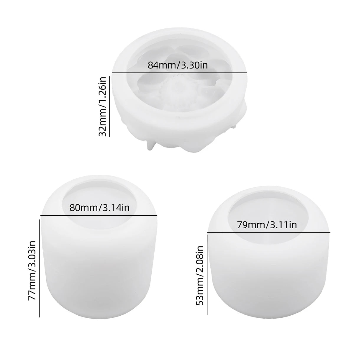 Flower Candle Jar Silicone Mold DIY Handmade Cylinder Flowerpot Plaster Resin Storage Box Craft Casting Molds Home Decor Supplie