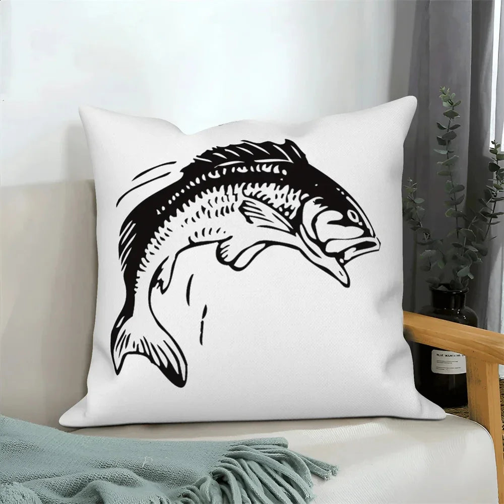 Ocean Animals Anchor Ship Decorative Pillowcase Sofa Cushion Cover Throw Pillow Case Home Bedroom Car Decor 40x40 45x45 50x50cm