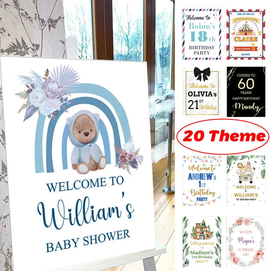 Custom Baby Shower Welcome Sign Board Mosaic Customized Personalized Welcome Baby Shower Sign for Baby Shower Birthday Decoratio