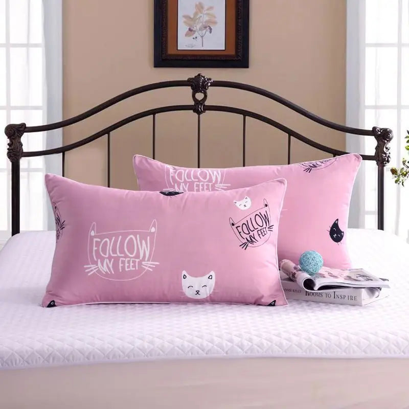 Printed Pillow Case Throw 40x60cm Simple Soft Cozy Skin-friendly Students Bedroom Cover Washable Home Household  Fashion