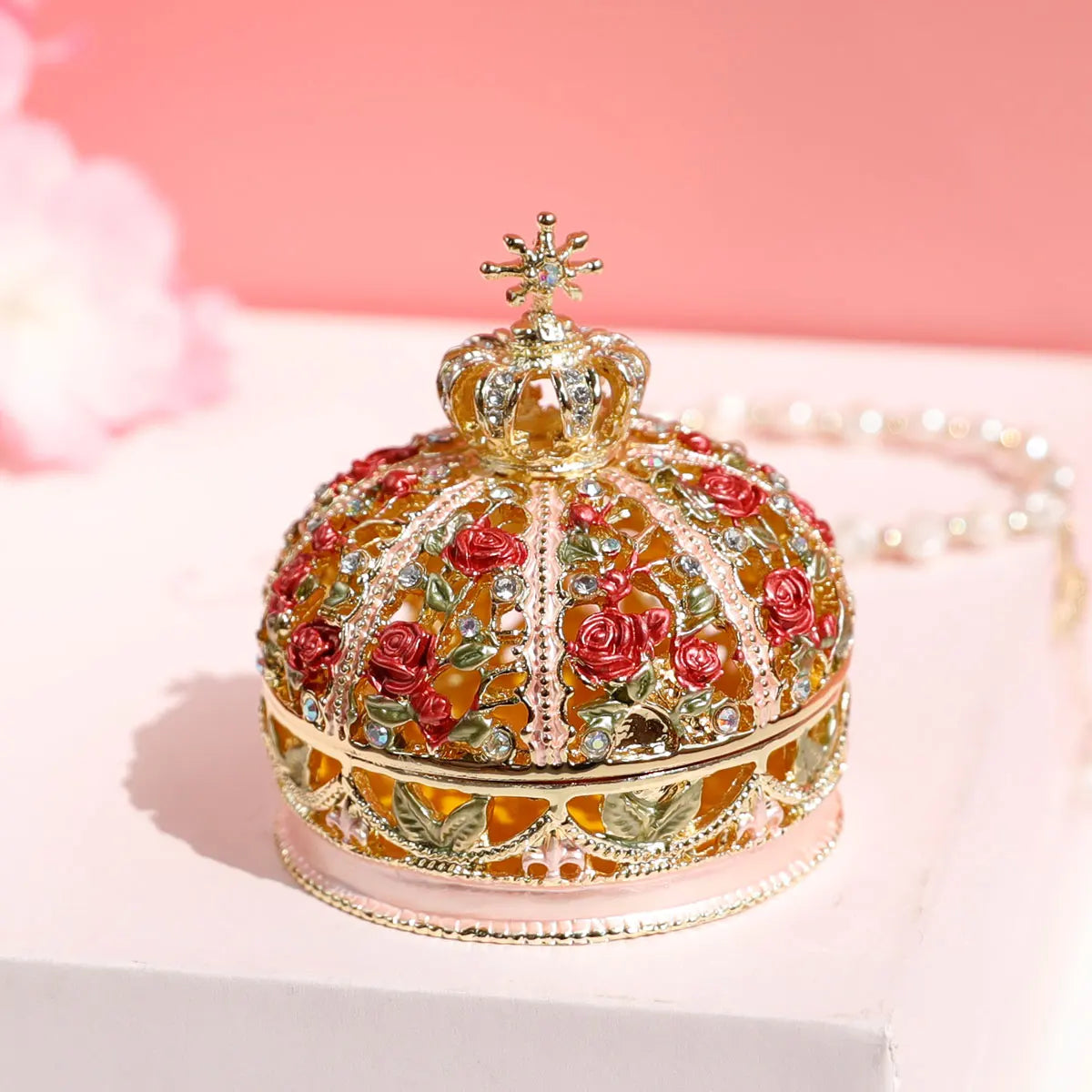 European Creative Jewelry Box Crown Ring Holder Wedding Proposal Gift for Women Earrings Necklace Storage