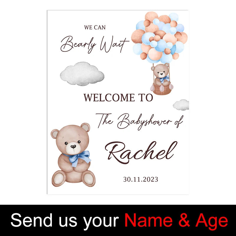 Custom Baby Shower Welcome Sign Board Mosaic Customized Personalized Welcome Baby Shower Sign for Baby Shower Birthday Decoratio