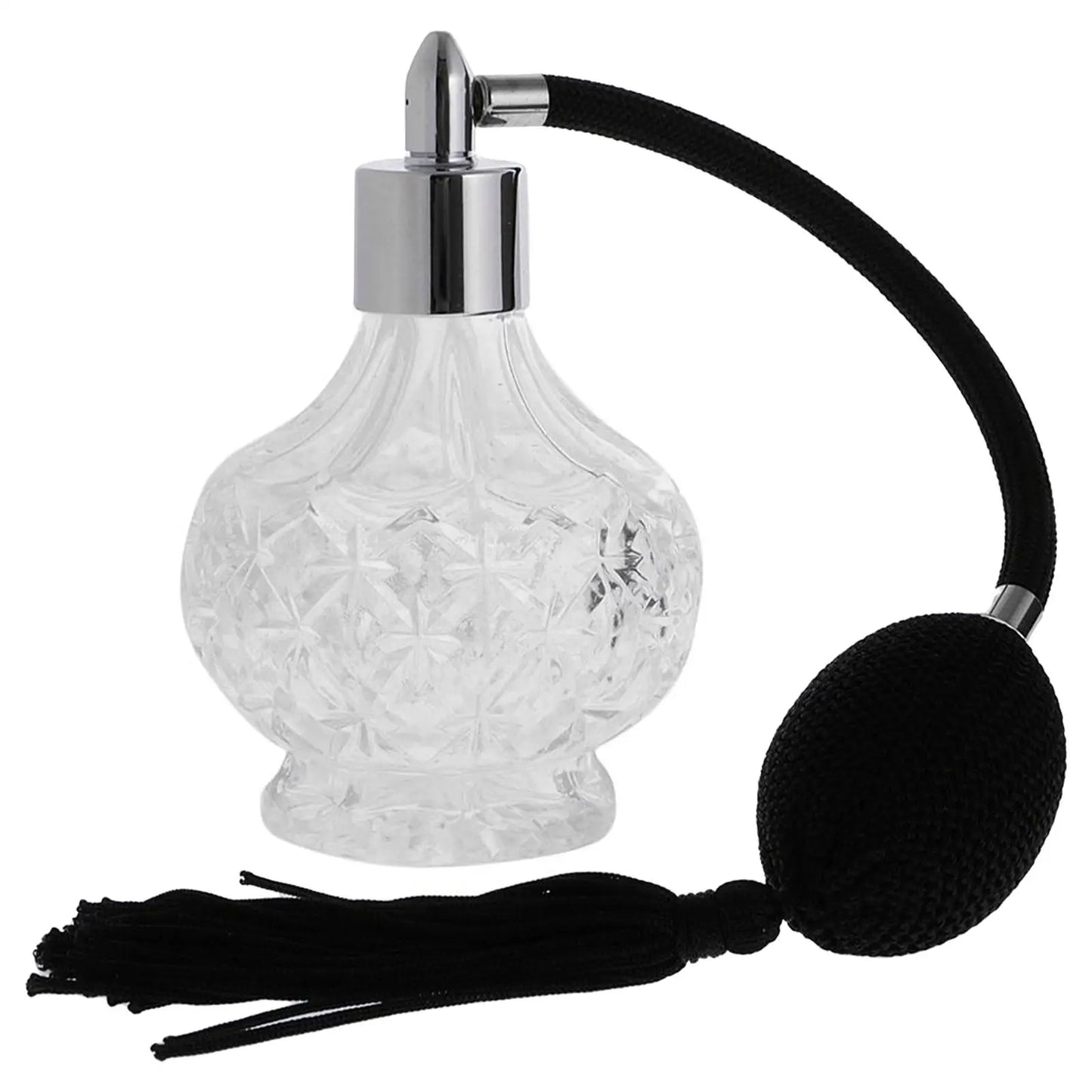 Vintage Style Perfume Spray Bottle with Air Bulb Classic Sprayer Empty Bottle Long Tassel 80ml Fine Mist Glass Perfume Bottle