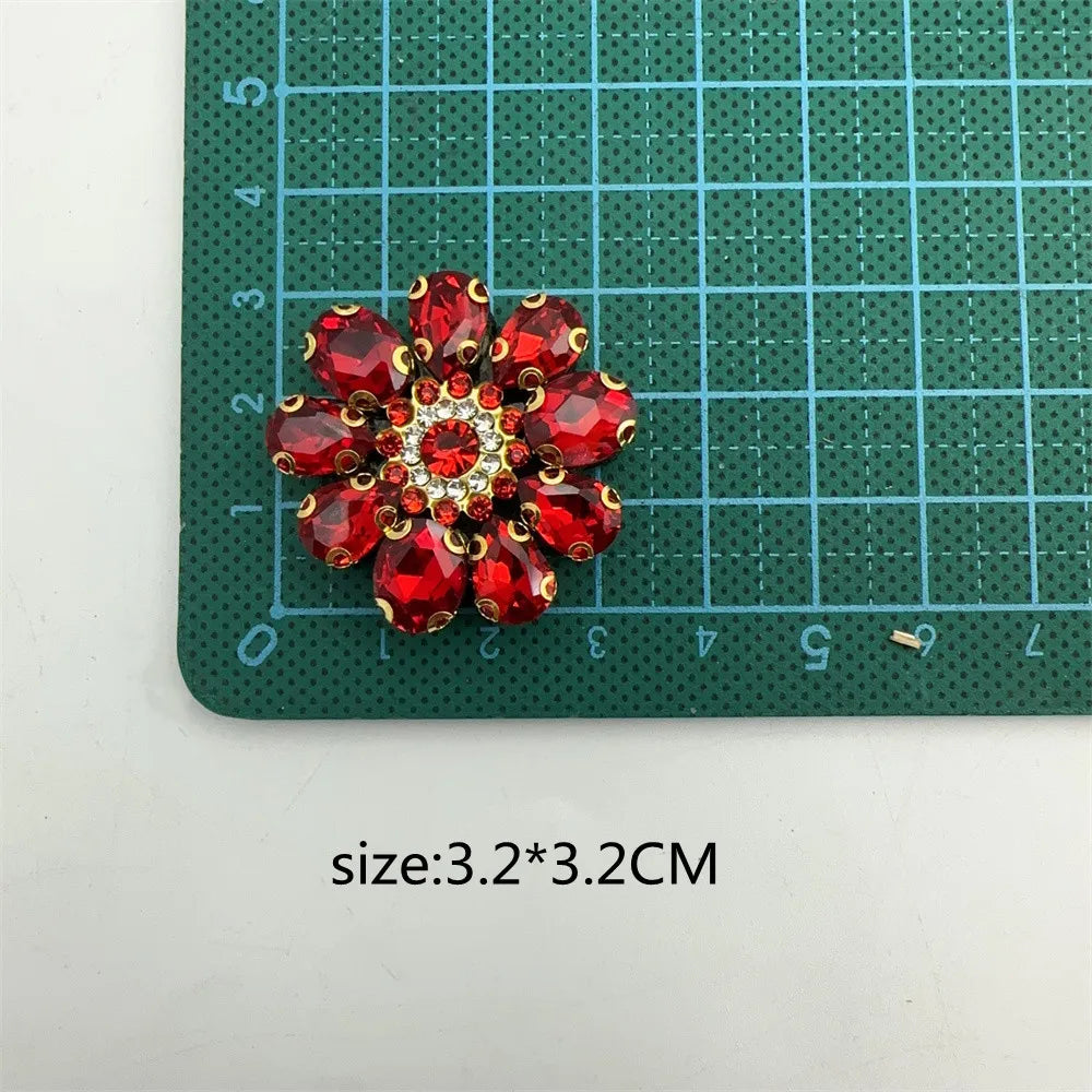 10PCS  Handmade flower shape beaded patches for clothing DIY rhinestone sequins Sew on appliques for clothes