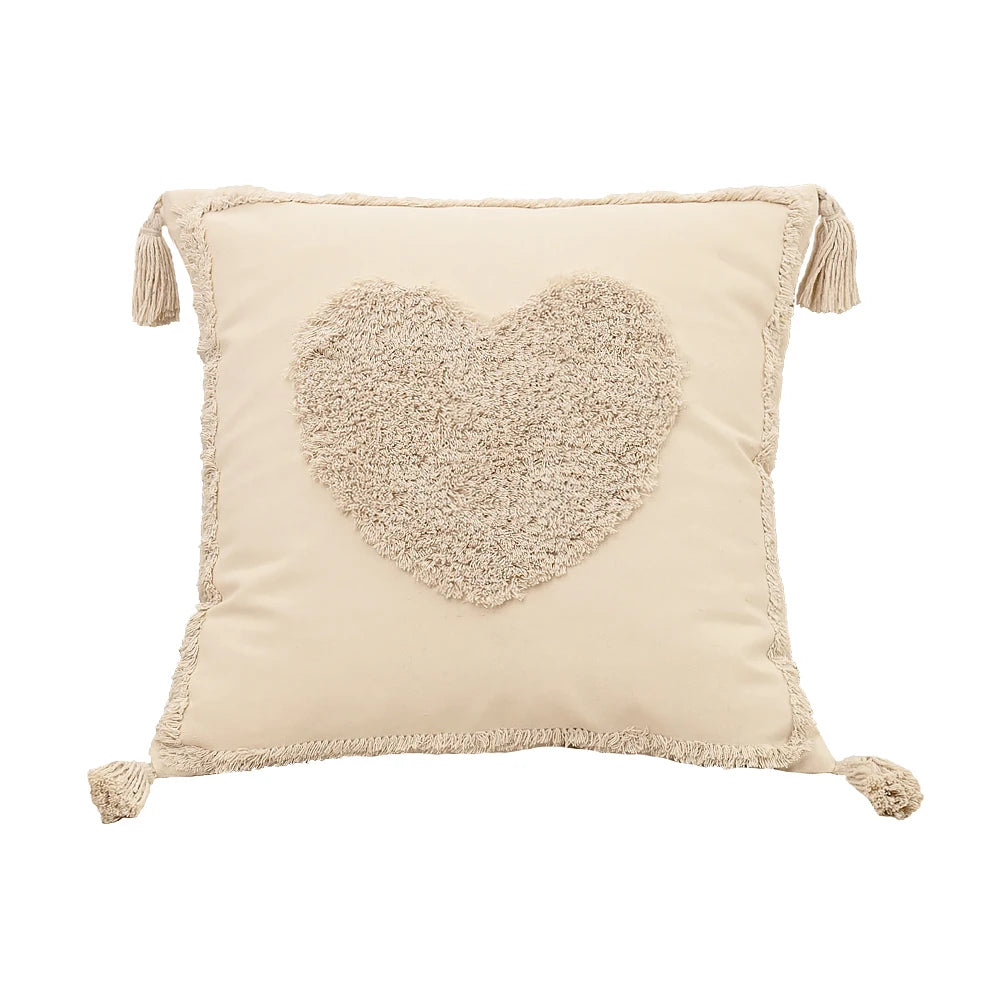 BUYNOW Hoop Flover Tufted Polka Dot Floret Embroidery Pillowcase Bohemian Living Room Sofa Cushion Cover HomeParty Bedroom Decor