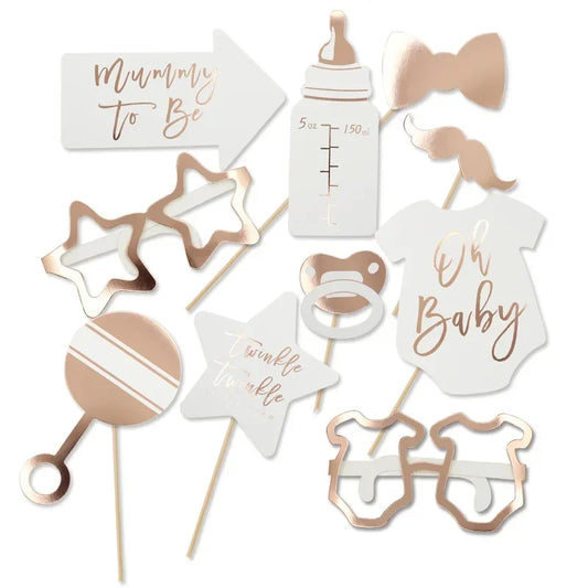 Oh Baby Photo Booth Props Mummy To Be  Shower Decoration for  Welcome Gender Reveal Kids 1st Birthday DIY Party Supplies