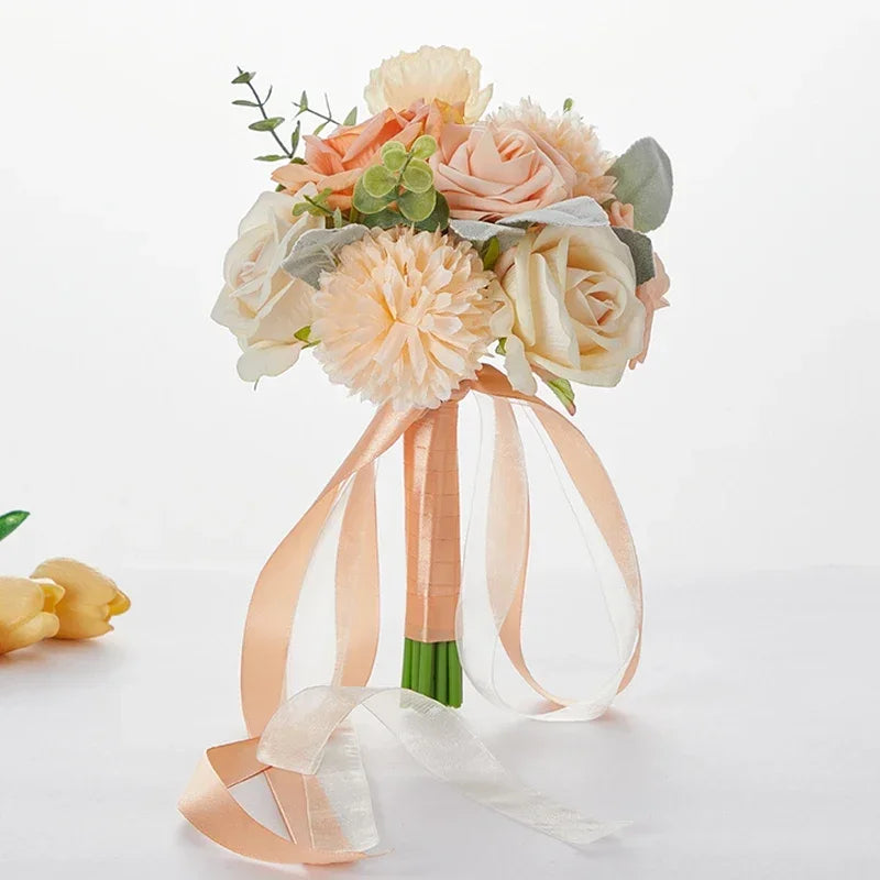 1PC Wedding Bride Bouquet Bohemian Bouquet Artificial Wheat and Lotus Seed Decorative Tossing Bouquet for Wedding Valentine Day
