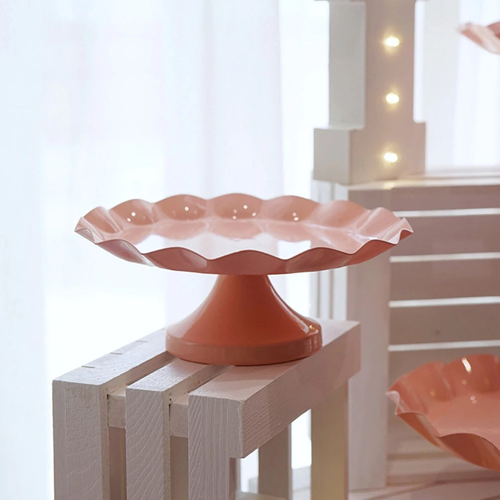 1pc Pink Iron Dessert Stand Large Capacity Cupcake Display Rack Elegant Cake Tray Sweetheart Table Fruit Plate Party Wedding