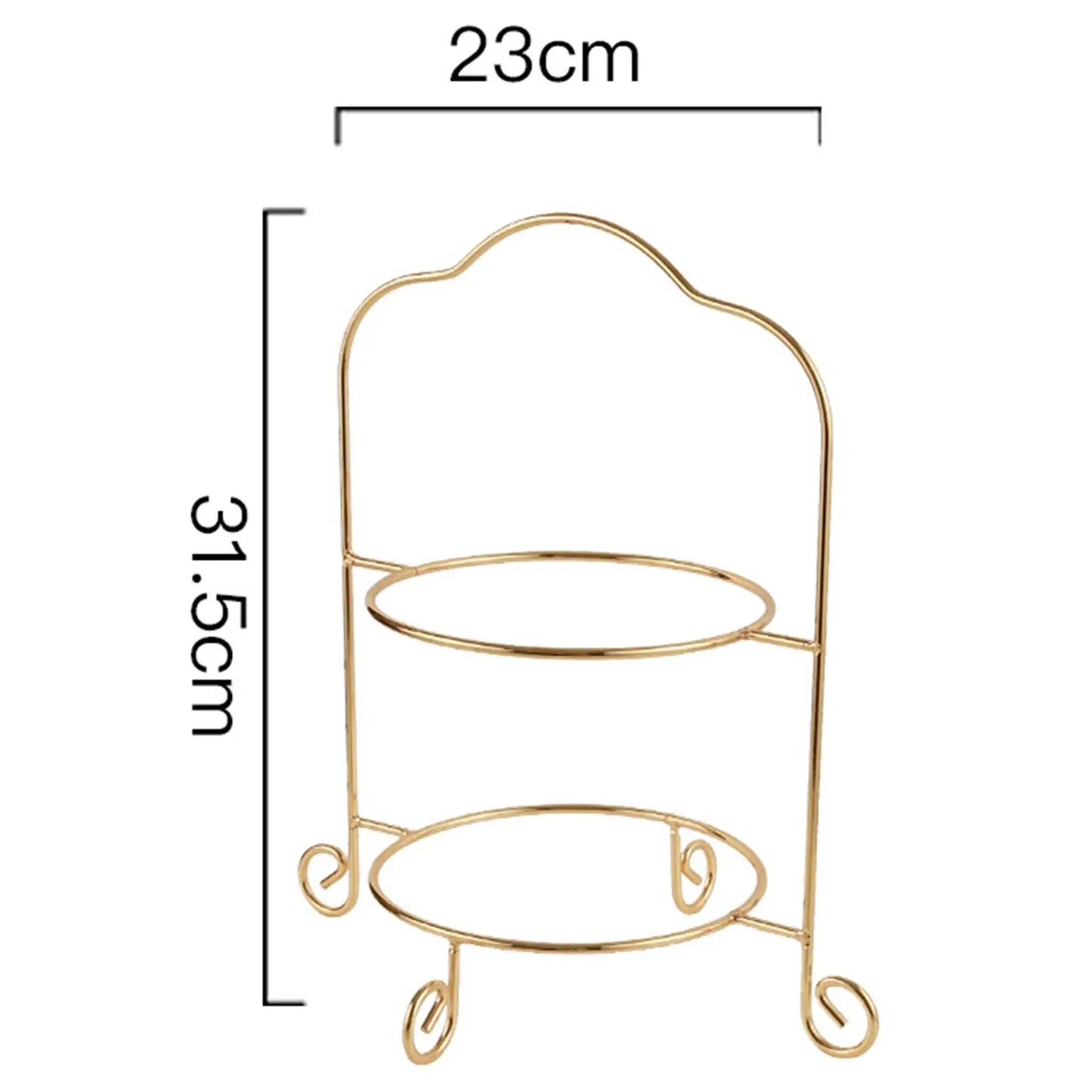 2 Tiered Cake Stand Classic Cookie Display Platter Decoration, For Wedding Home Party Decor Dessert Display Center Rack Metal