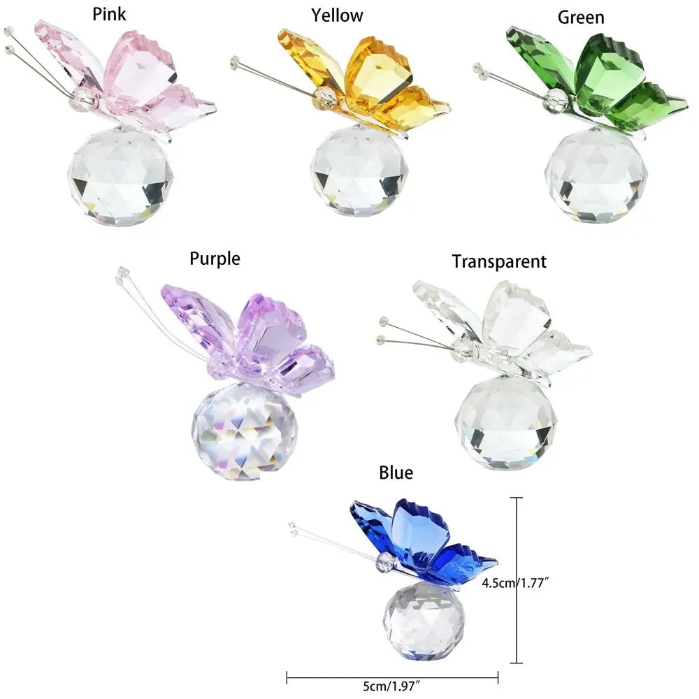 Creative White Crystal Crystal Butterfly Cute Handmade Miniature Figurines Vivid Glass Art Crystal Crafts Birthday