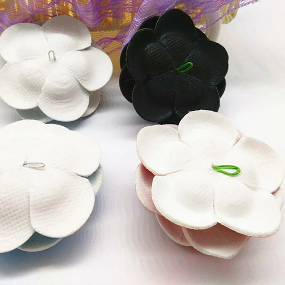 Pin Lapel Sewing Fabric Brooch Jewelry PU Leather Camellia Flower DIY Craft Supplies Corsage