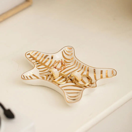 Home Decoration Ceramic Jewelry Tray Creative Simple Bathroom Storage Tray Multi-Function Portable Storage Plate Food