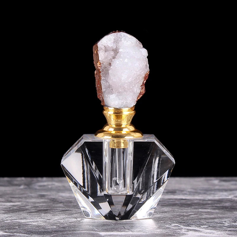 Natural Quartz Agate Crystal Perfume Bottle Refillable Essential Oil Smear Bottle Valentine's Day Gifts Wedding Favors Souvenir
