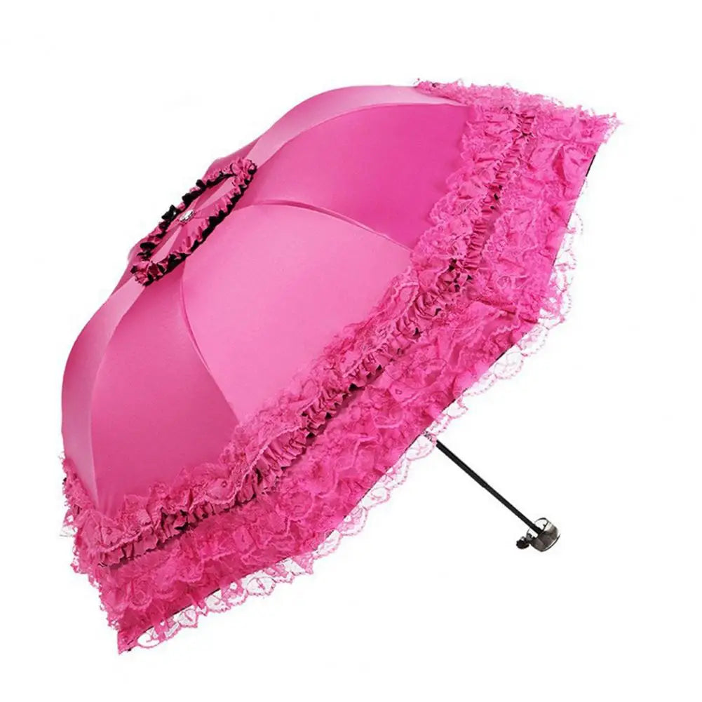 Vintage Lace Parasol Uv Protection Folding Umbrella Stylish Lace Folding Umbrella for Sun Protection Rain Lightweight Portable