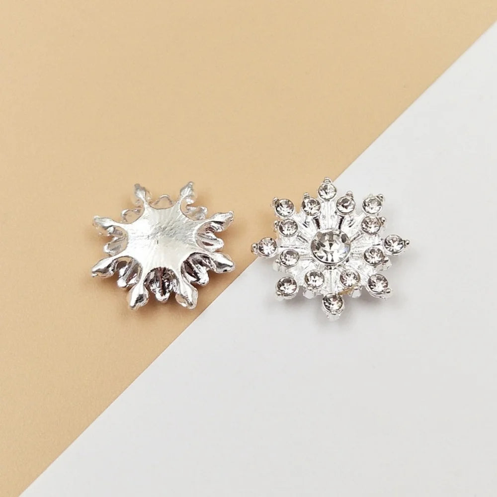 10Pcs/set Pearl Rhinestone Flower Jewelry Accessories Hair Making DIY Jewelry Findings Accessories 15X15mm
