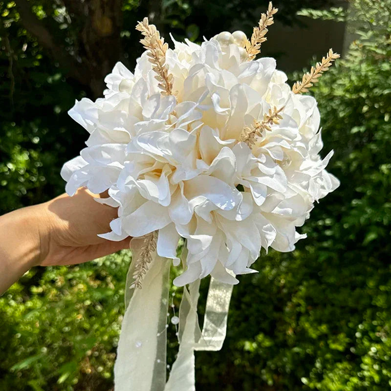 1PC Wedding Bride Bouquet Bohemian Bouquet Artificial Wheat and Lotus Seed Decorative Tossing Bouquet for Wedding Valentine Day