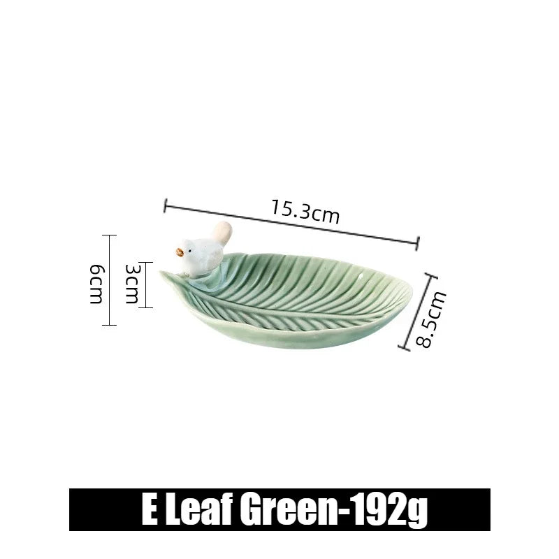 Cute Bird Tray Ceramic Jewelry Storage Trays Creative Shelf Dim Sum Dessert Plate Home Decor Tea Table Desktop Decoration Bowl