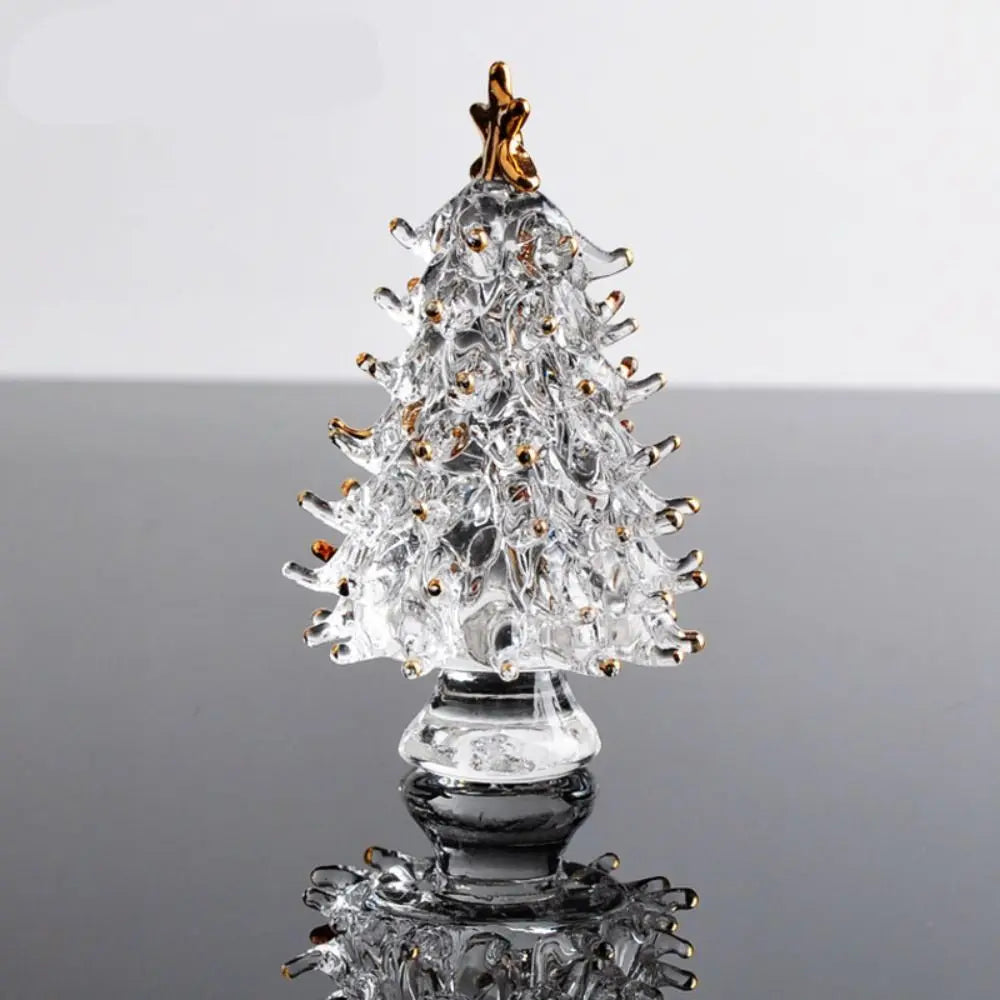 Creative Crystal Christmas Tree Figurines Home Xmas Decoration Paperweight Crafts Art&Collection Table Ornaments Souvenir Gifts