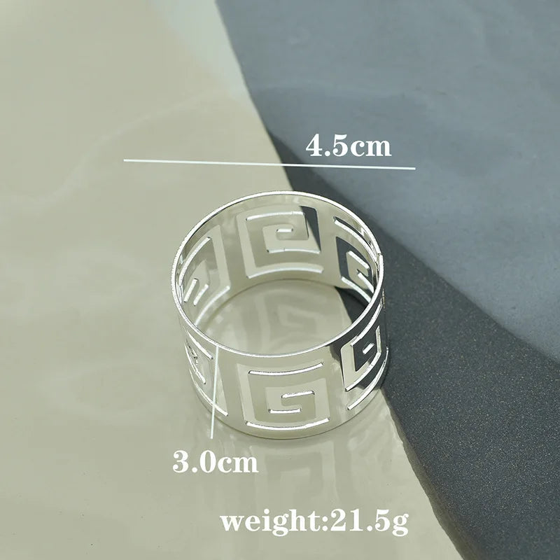 2/6pcs Napkin Rings Serviette Rings Alloy Napkin Holder Table Napkins Decorative Stand Party Table Decoration Accessories