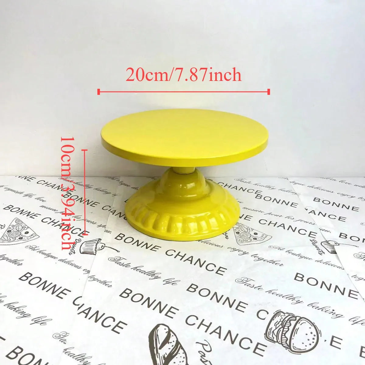 Yellow Cake Stand Wrought Iron Dessert Tray Afternoon Tea Birthday Party Home Decor Fruit Display Stand Plate