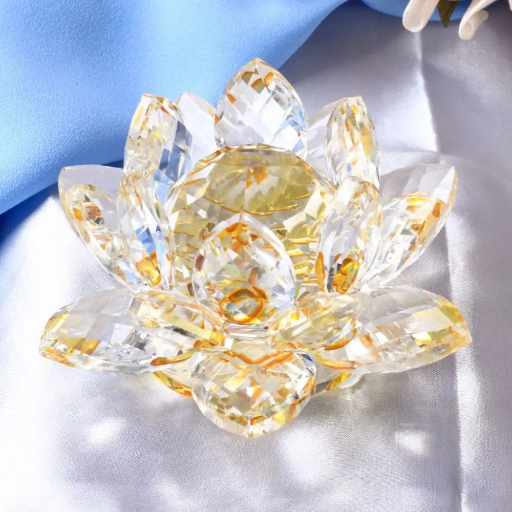 6cm Quartz Crystal Lotus Flower Crafts Glass Paperweight Fengshui Ornaments Figurines Home Wedding Party Decor Gifts Souvenir