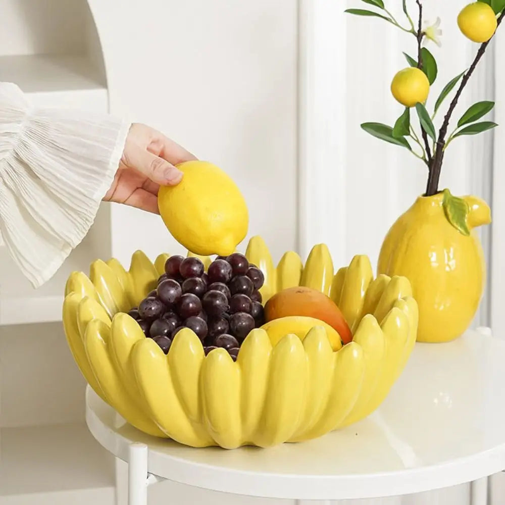 Tableware Ceramic Banana Shaped Storage Tray Durable Exquisite Dessert Plate Creative Fruit Tray Restaurant