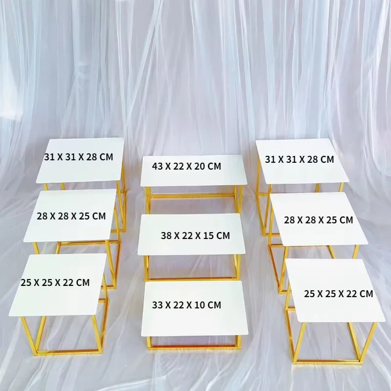 Wedding Dessert Table Display Set, Cake Stand, Buffet Candy Bar, Banquet Tea Break Plates, Cupcake, Food Drinks Holder 6-13 PCS