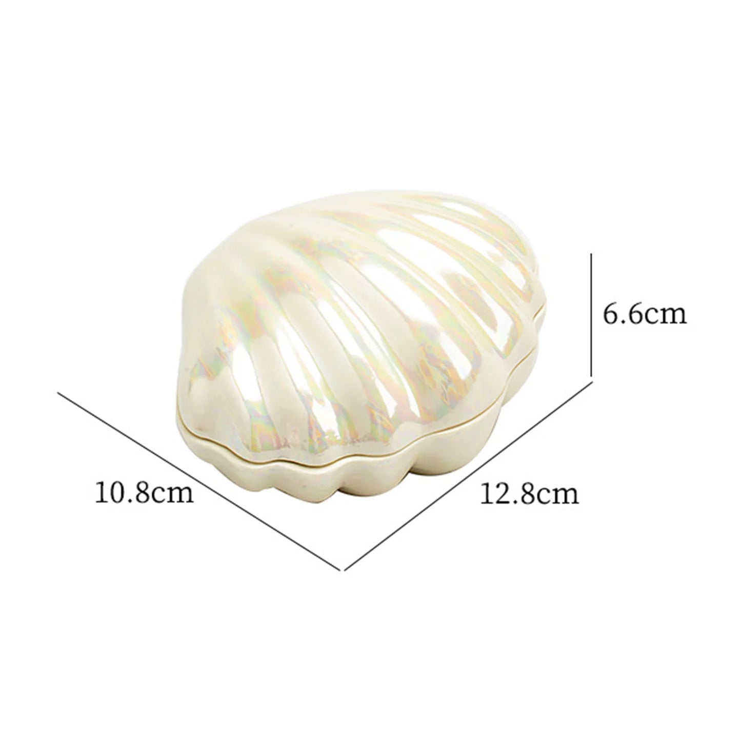 Ceramic Seashell Jewelry Storage Box Trinket Box Collectible Fashion Creative for Desktop Dresser Living Room Home Ornaments