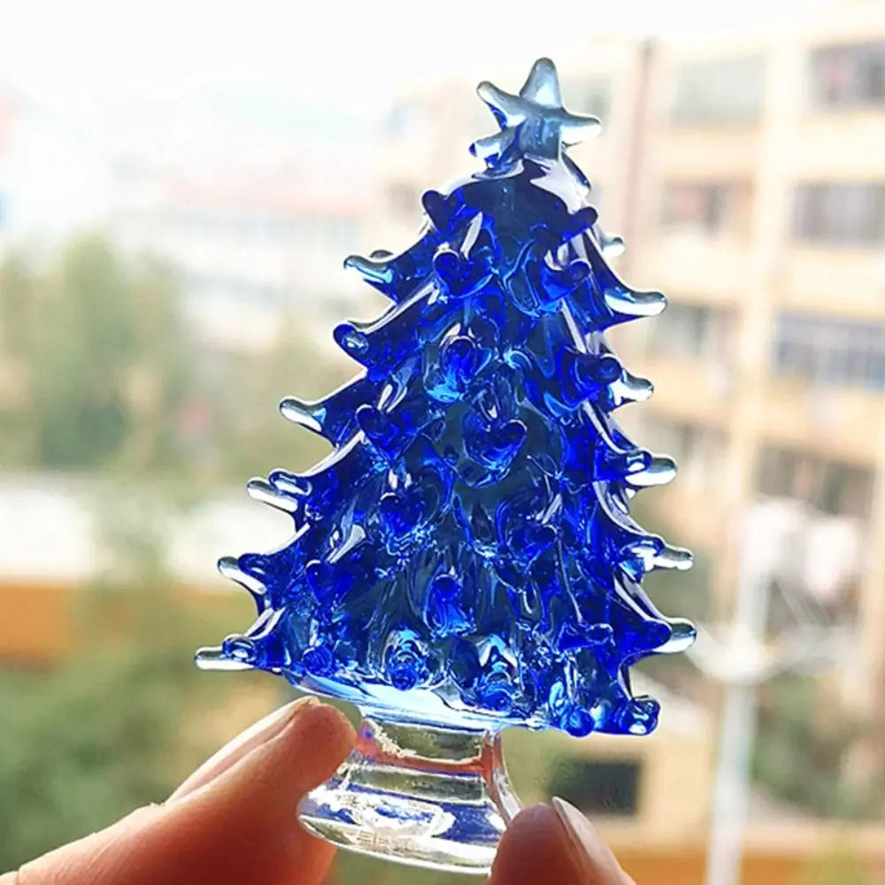 Creative Crystal Christmas Tree Figurines Home Xmas Decoration Paperweight Crafts Art&Collection Table Ornaments Souvenir Gifts