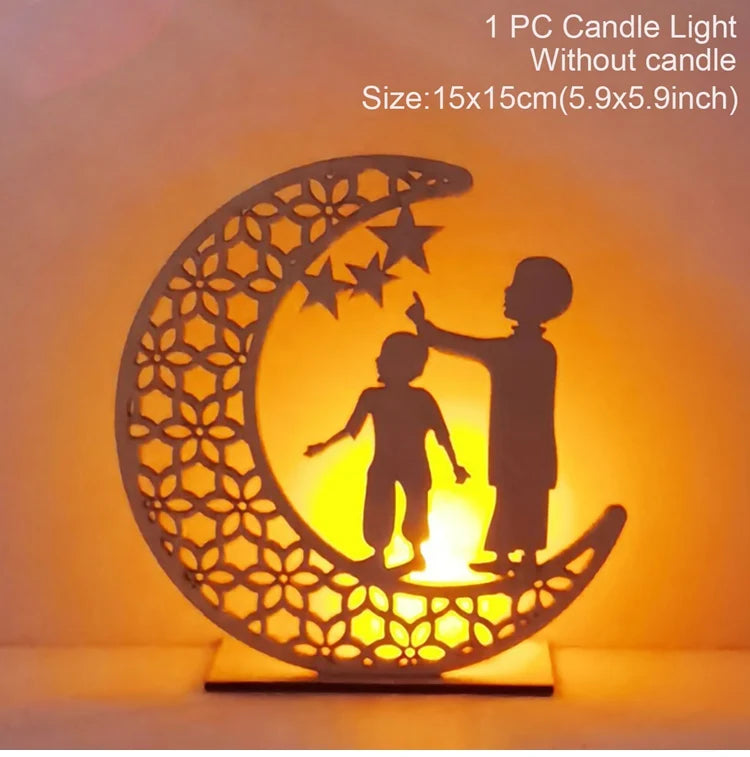 2025 EID Mubarak Wooden Pendant Ramadan Decoration For Home Islamic Muslim Party Decor EID Gifts Abaya AL Adha Kareem Gifts